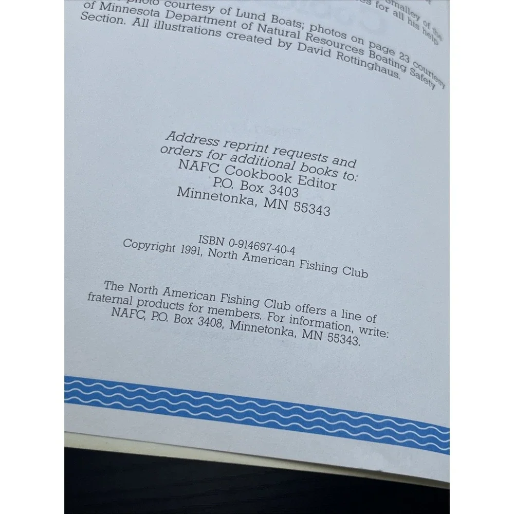 1992 NAFC‎ Member's Cookbook Plus Water Safety Guide Fishing Recipes Book